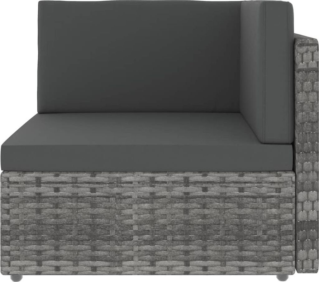 vidaXL Modulares Sofa-Eckteil Poly Rattan Grau