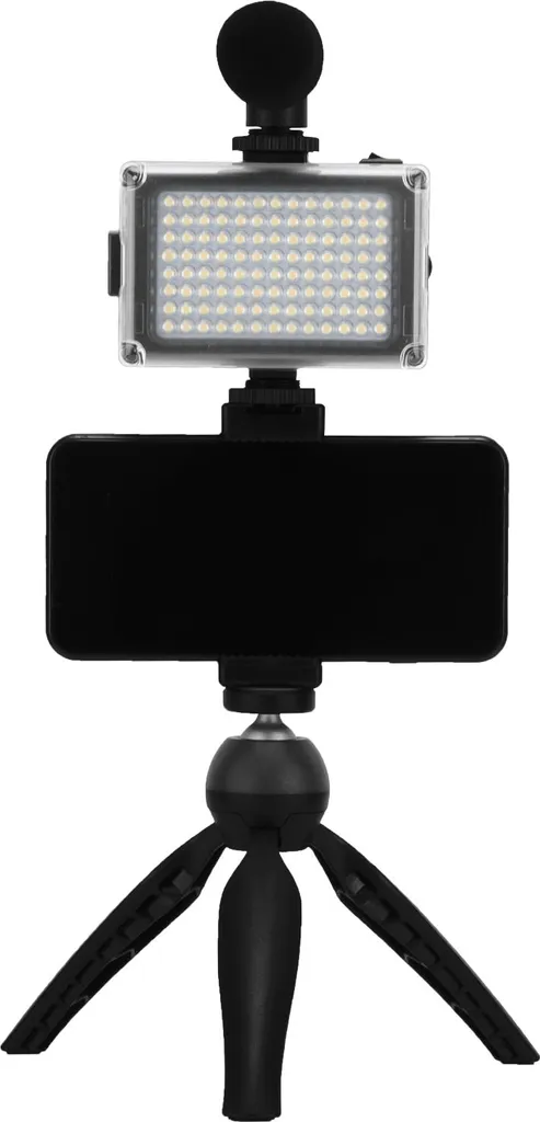 Pack vlog complet : trépied, lampe LED et micro pour vidéo sur mobile