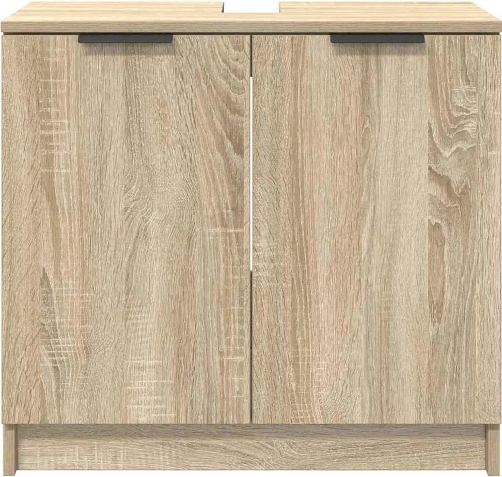 Armadietto Da Bagno VidaXL Rovere Sonoma – 188,5 Cm, 6 Scomparti, Porte Regolabili Sinistra/destra, Legno Ingegnerizzato