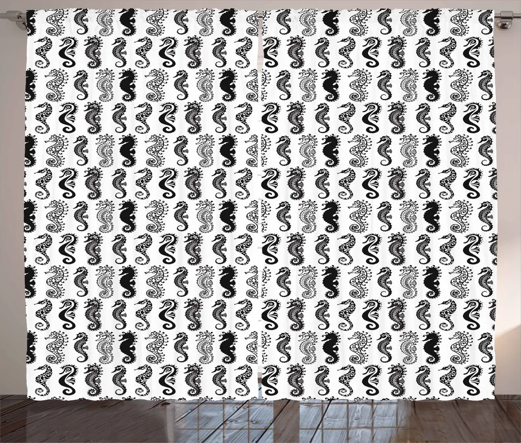Migliora il Living: Tenda ABAKUHAUS 280x245 cm Tribal Art Bianco Nero