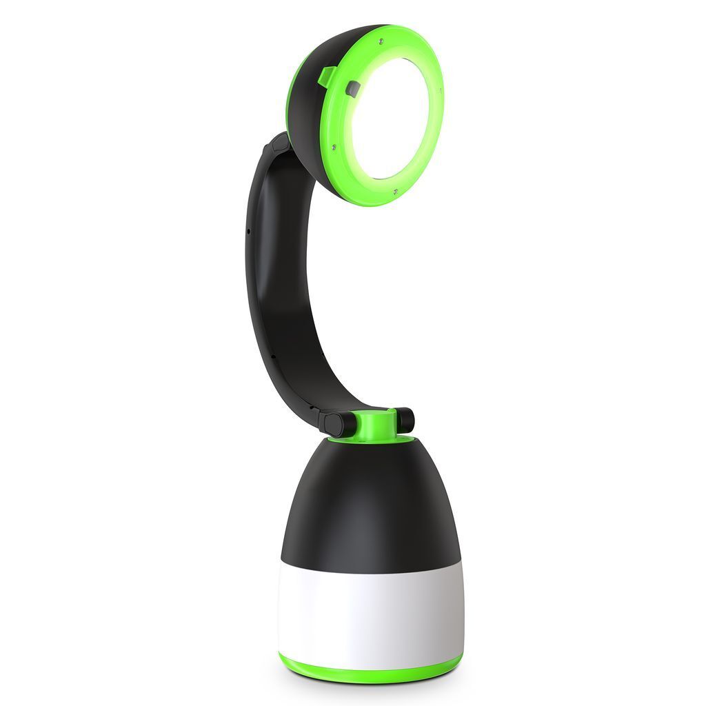B.K.Licht LED campinglamp, zaklamp, tafellamp, zwart/groen, Productafbeelding 