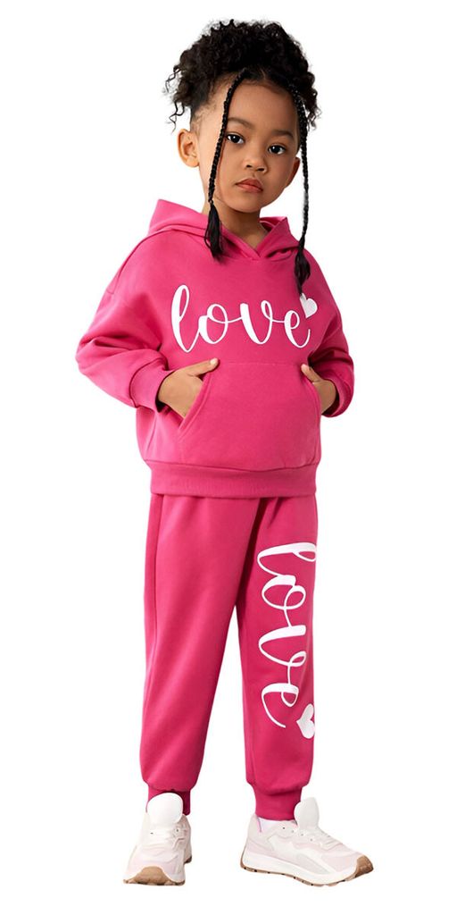 Trainingsanzug dunkelrosa Größe 110 - Love