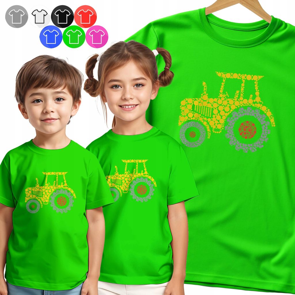 Kinder-T-Shirt - Bunte Punkte Traktor Tag Punkte - 98 Xxs