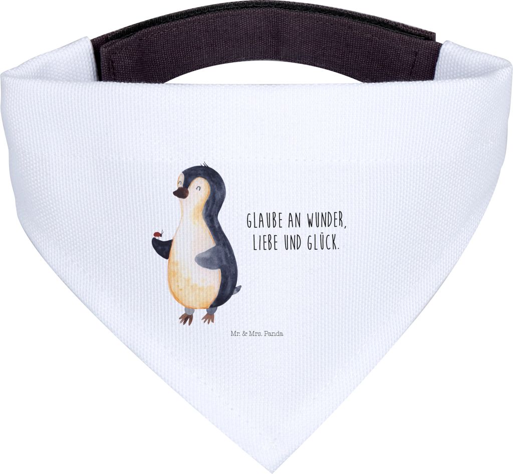 Mr. & Mrs. Panda Halstuch Für Hunde Pinguin Marienkäfer - Weiß - Geschenk, Pinguine, Liebe, Aufmerksam, Hundehalstuch, Freude, Bandana, Schal, K...
