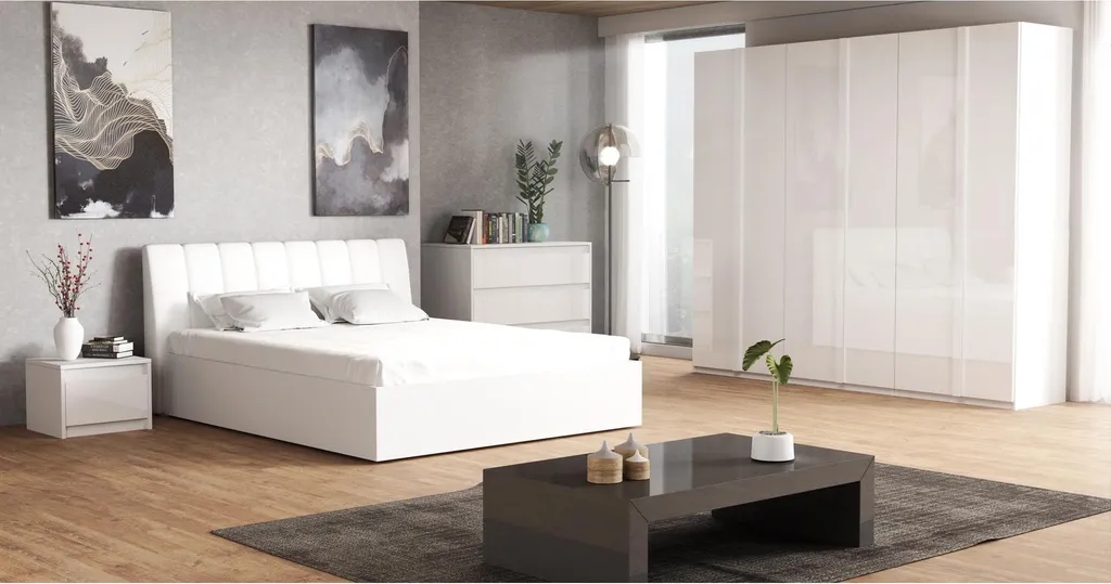 Armadio GUAMO Bianco Alpino: Design Minimal per Arredo Contemporaneo