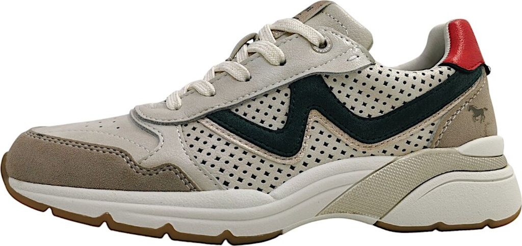 Mustang sportlicher Schnürer Beige in Gr. 36