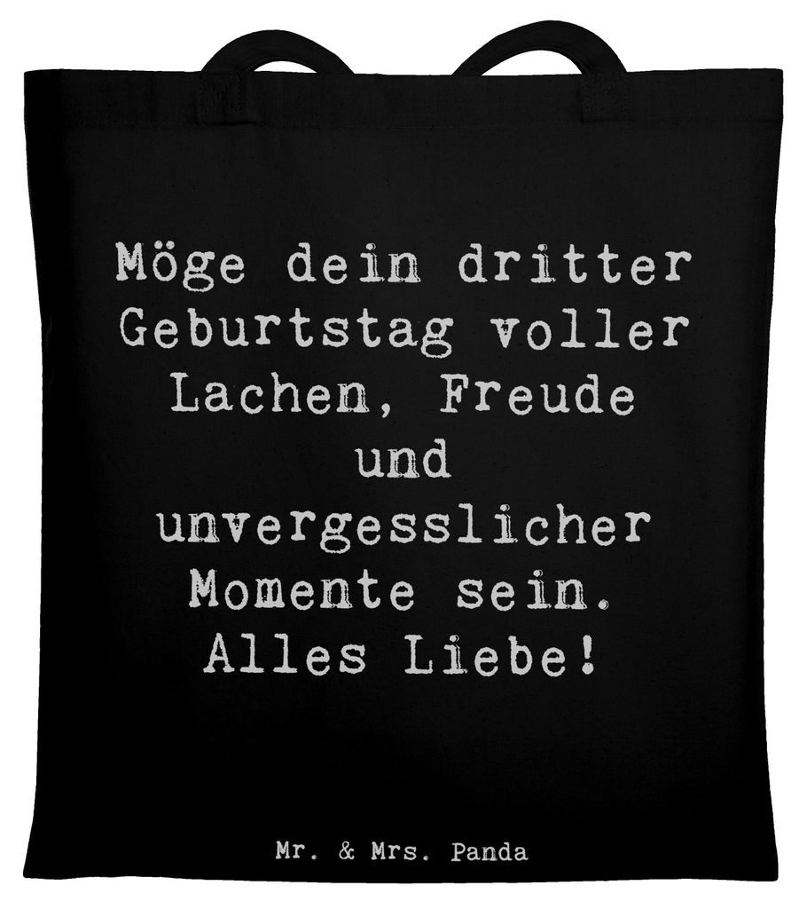 Mr. & Mrs. Panda dokumententasche Spruch 3. Geburtstag Glück - Schwarz - Geschenk, persönliche Geschenke, Geburtstagsgeschenk, Alter, Geburtstags...