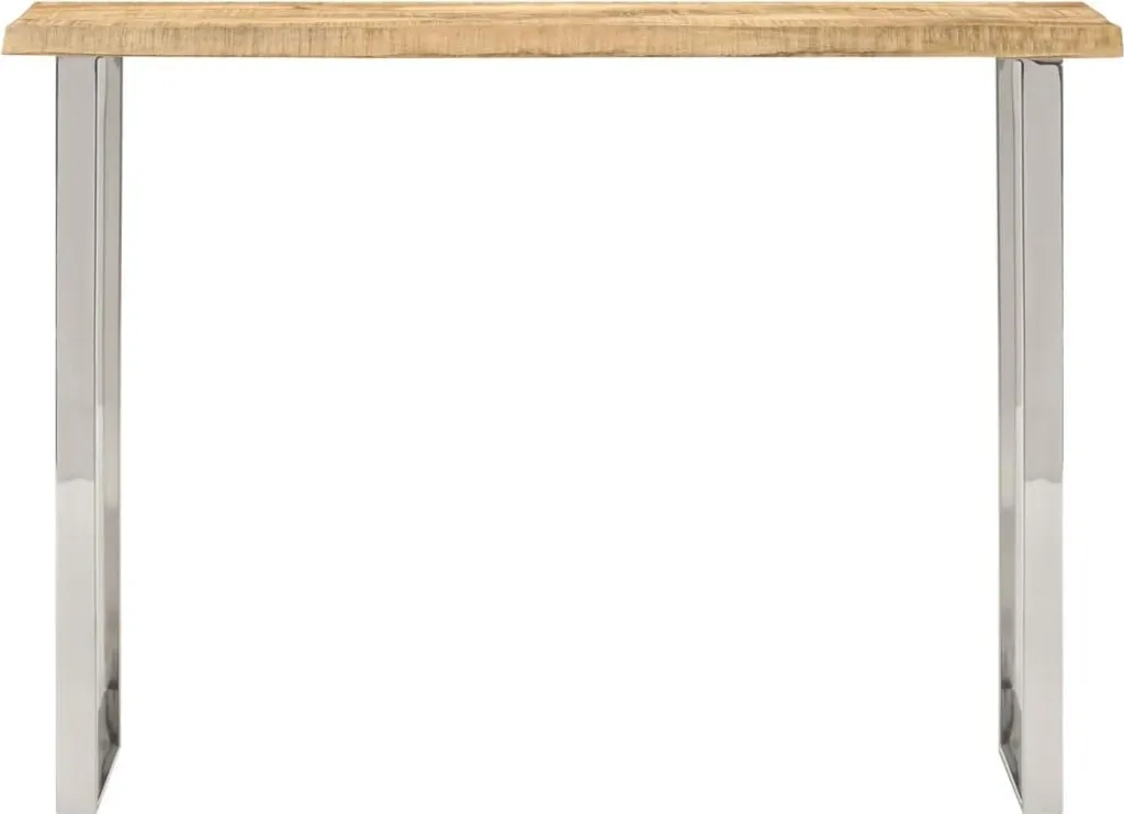 Tavolo consolle con bordo ad albero 105x33x76 cm in legno massiccio di mango