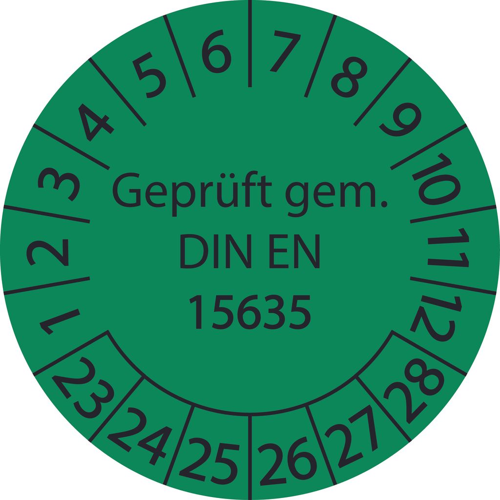 100 Prüfetiketten 30mm - Geprüft Nach DGUV 208-022 Für Türen