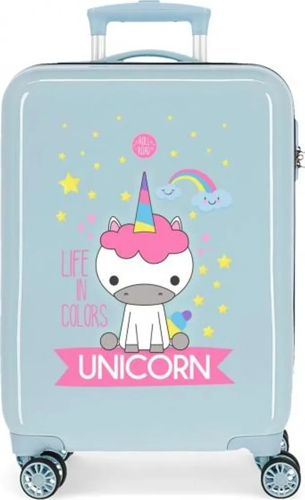 Valise LITTLE ME UNICORN en ABS Luxe - Bagage 4 Roues 55cm Ultra Léger