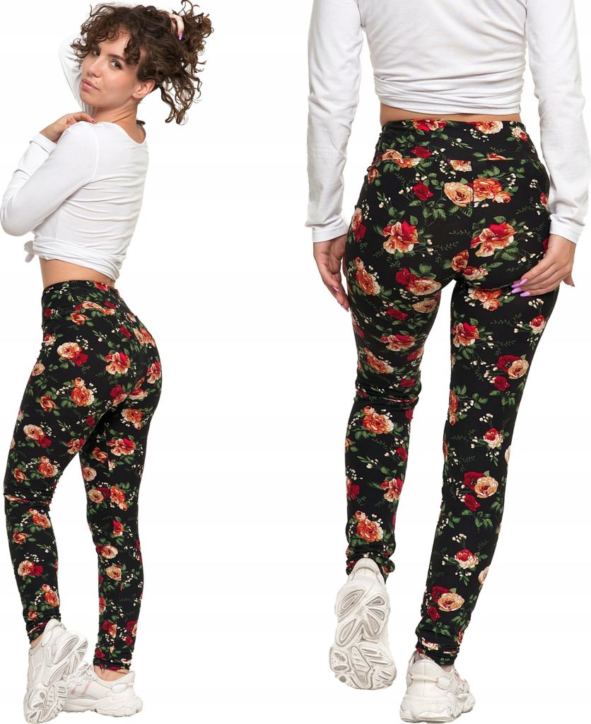 Wzorzyste legginsy sportowe damskie Moraj z wysokim stanem Zdjęcie produktu 6