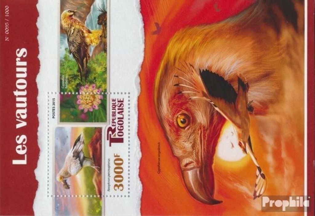 Briefmarken Togo 2015 Mi Block 1221 (kompl. Ausgabe) postfrisch Geier