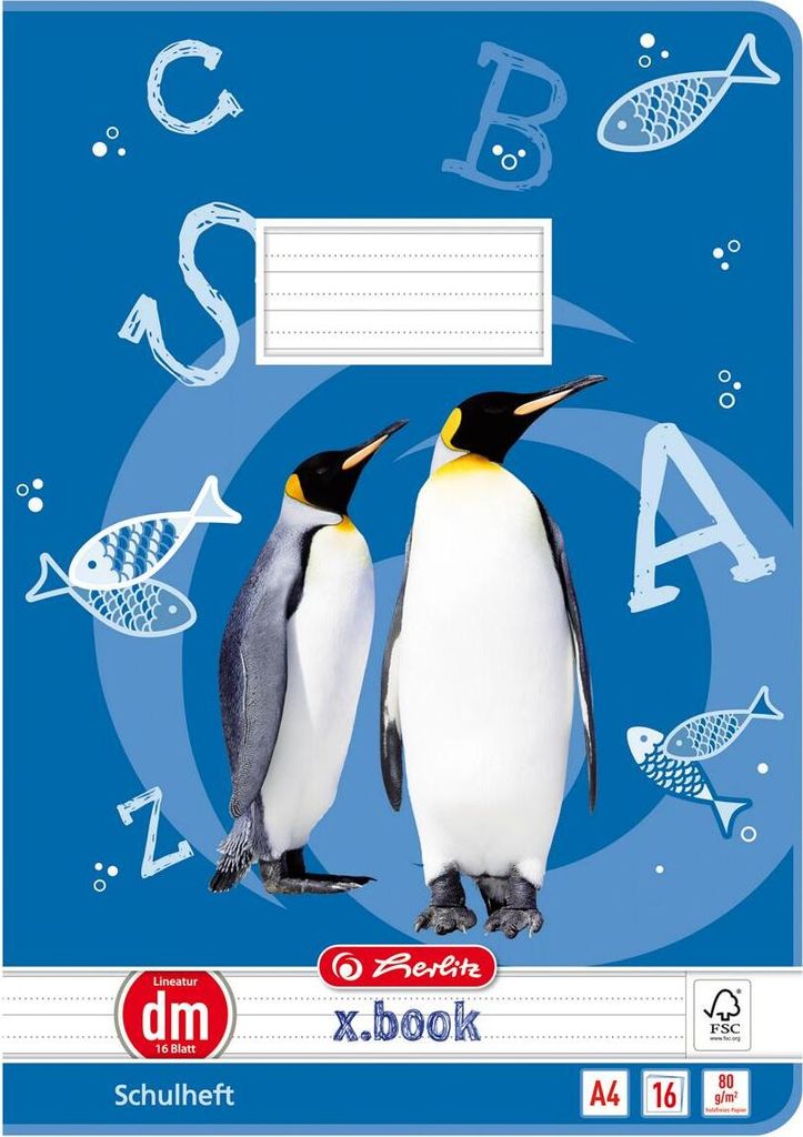 5 Herlitz Schulhefte / DIN A4 / 16 Blatt / Lineatur dm