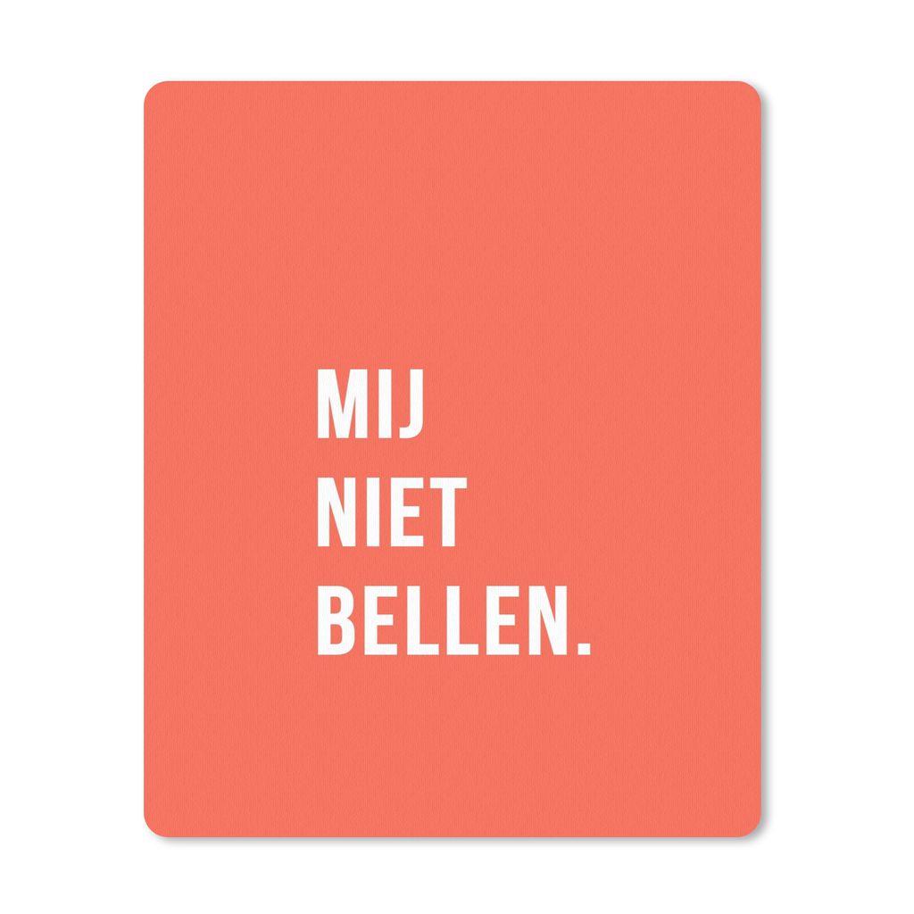 MuchoWow Mauspad Mousepad Zitate - Sprichwörter - Ruf mich nicht an. - Orange - Weiß 30x40 cm - Mousepads - Maus Mat - Pad - Mausunterlage - Ma...