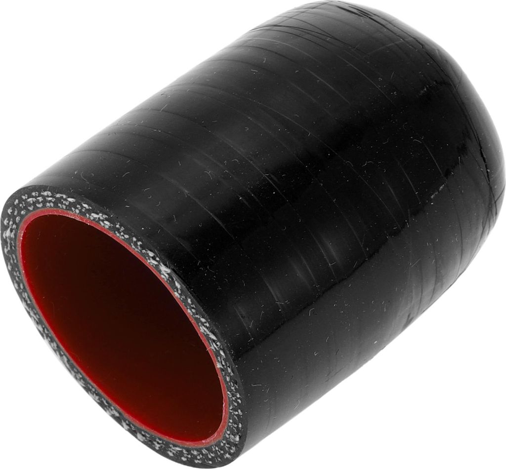 1 Stück 50mm Länge 35mm/1.38" ID Schwarz Rot Auto Silikon Gummischlauch Endkappe Silikon Verstärkte Blindkappe für Bypass-Rohr Universal