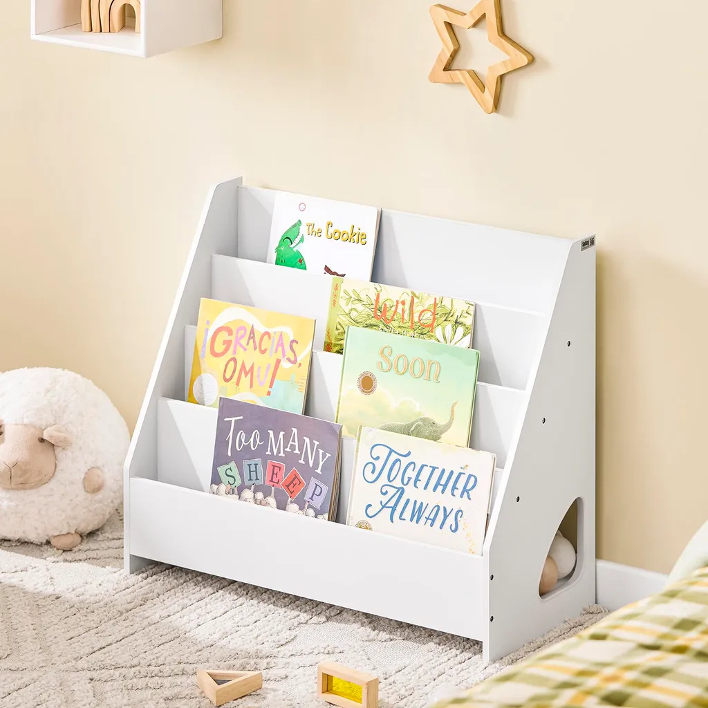 Bibliothèque Enfant Blanche Murale pour Organiser les Livres de Contes