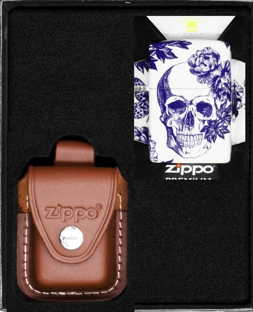 ZIPPO Feuerzeug Set FLORAL SKULL DESIGN Geschenk Nr. 4
