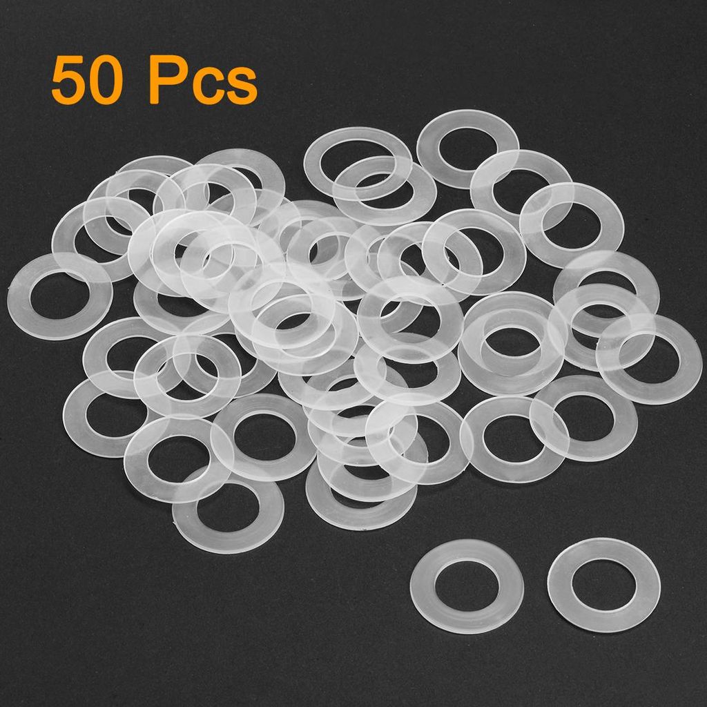 50 Stk. Flache Unterlegscheibe Nylon M16 Dichtung 28mm AD 16mm ID 1mm Dicke Klar fš¹r Wasserhahn Rohr Wasserschlauch Isolierung Schrauben