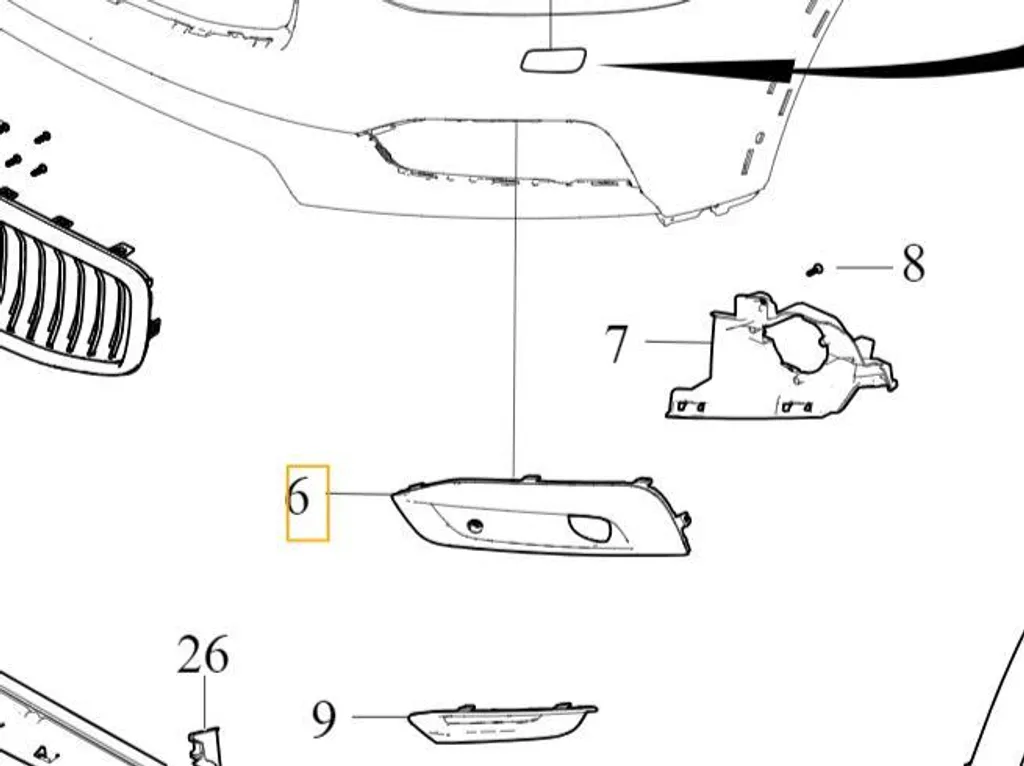 Réparer calandre Volvo V90CC avec ce capuchon droit OE ajustement parfait