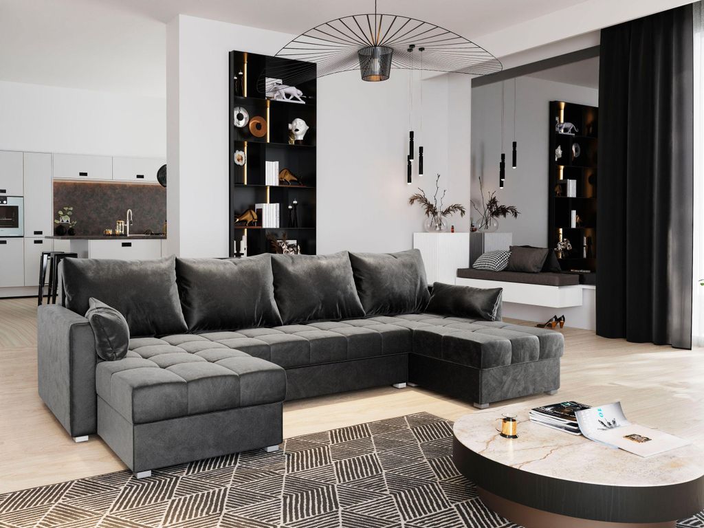 Masseno Ecksofa NAKO mit Schlaffunktion U-Form, Sofa mit Produktbild 