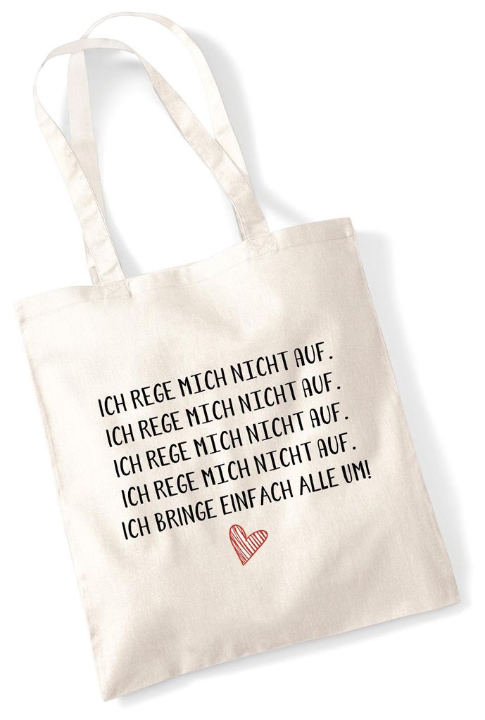Huuraa Jutebeutel Rege mich nicht auf bringe alle um 10 Liter Natural Baumwolle Tasche Geschenkidee