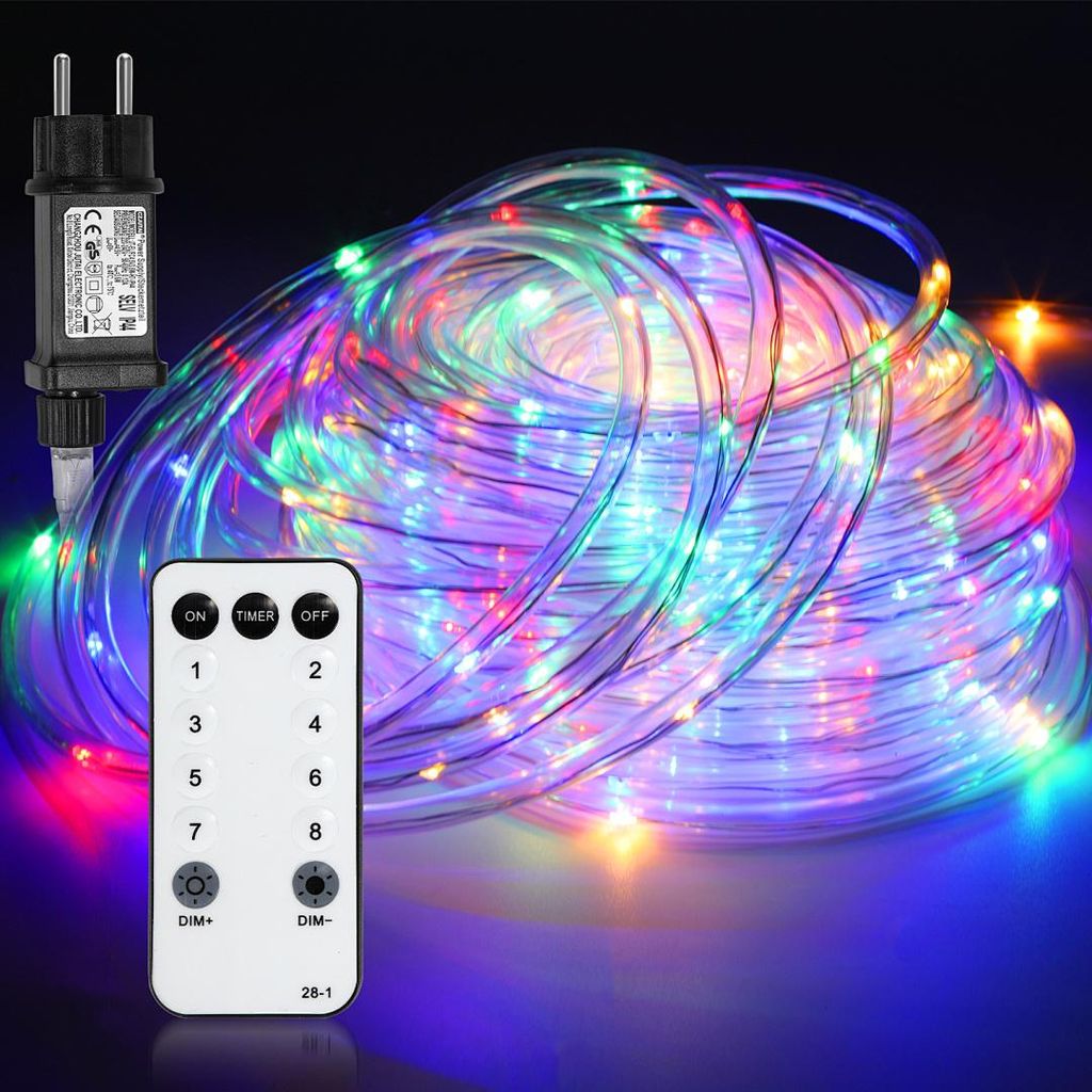 Peviasot 10m LED Lichtschlauch Außen Innen, Wasserfest LED Schlauch,Partylicht Dekobeleuchtung Weihnachten,Mehrfarbig