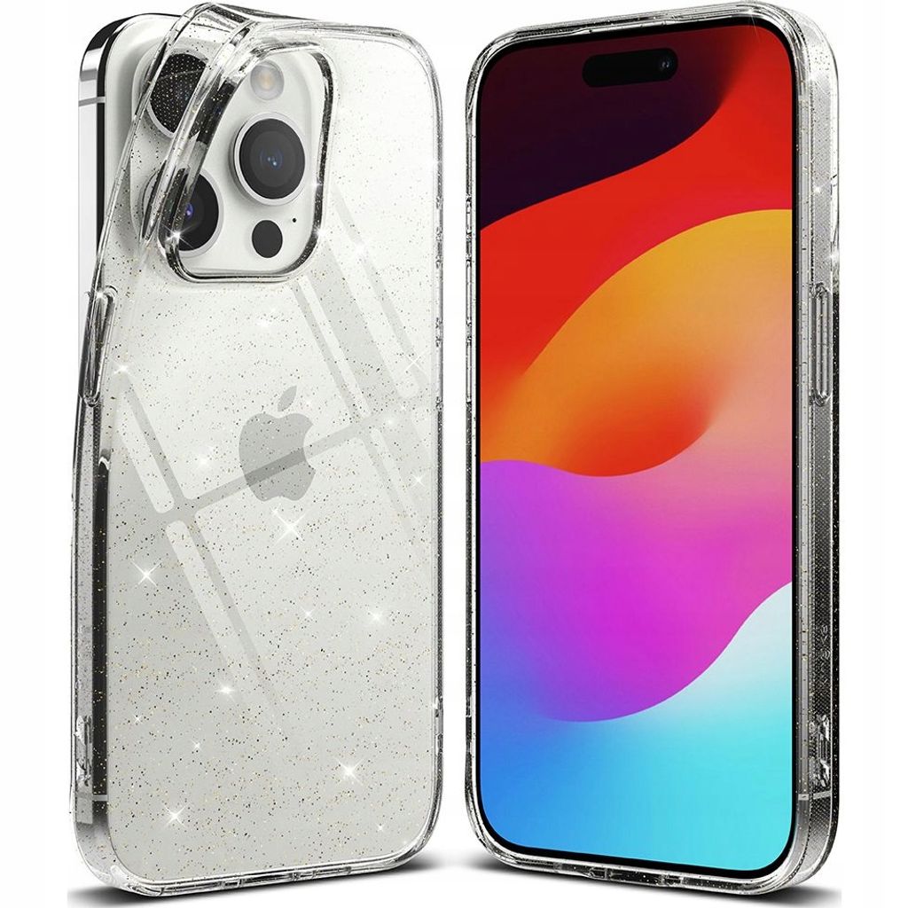 Ringke Case Cover Handyhlle Hlle Etui Schtzhlle Futeral fr Apple iPhone 15 Pro Max Transparent mit Glitzer