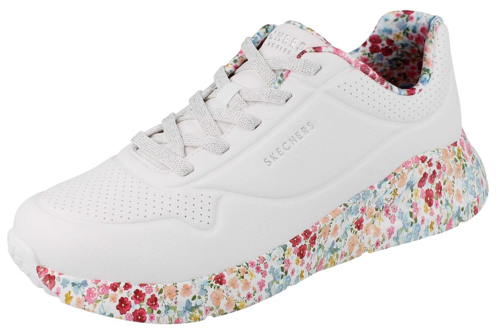 SKECHERS Uno Lite Damen Sneaker weiss flower - Größe: 38 Produktbild 