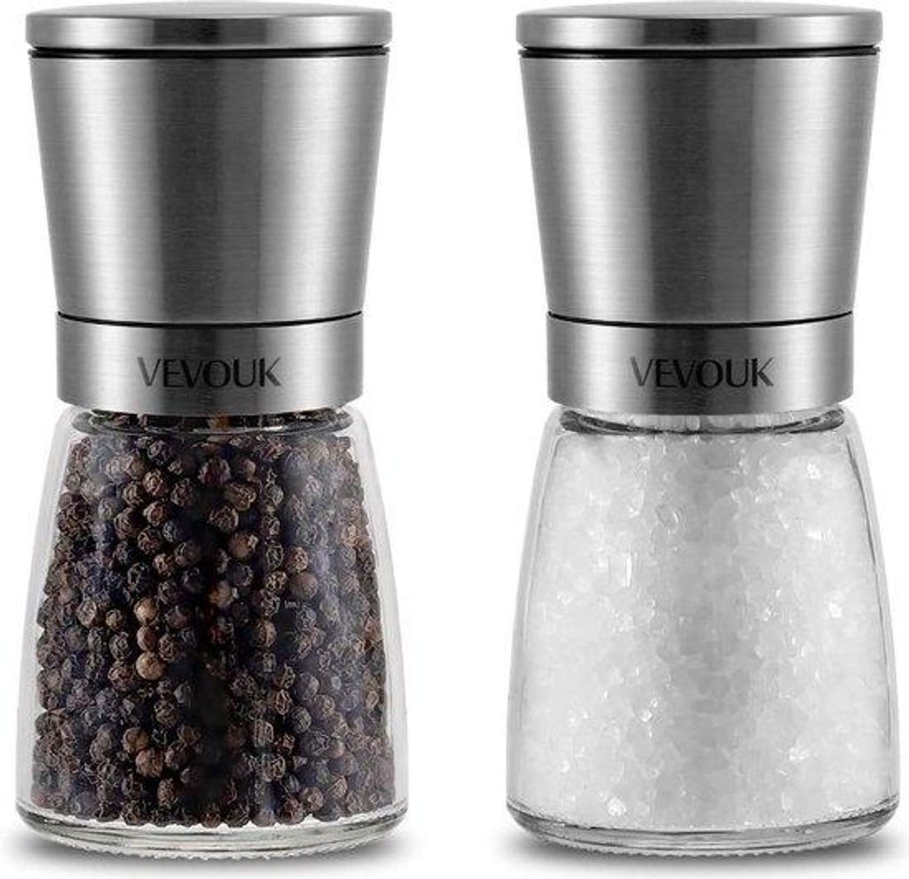Keramische Grinder Set - Premium - Verstelbare Grofheid - 2 Stück - Glas Gehäuse