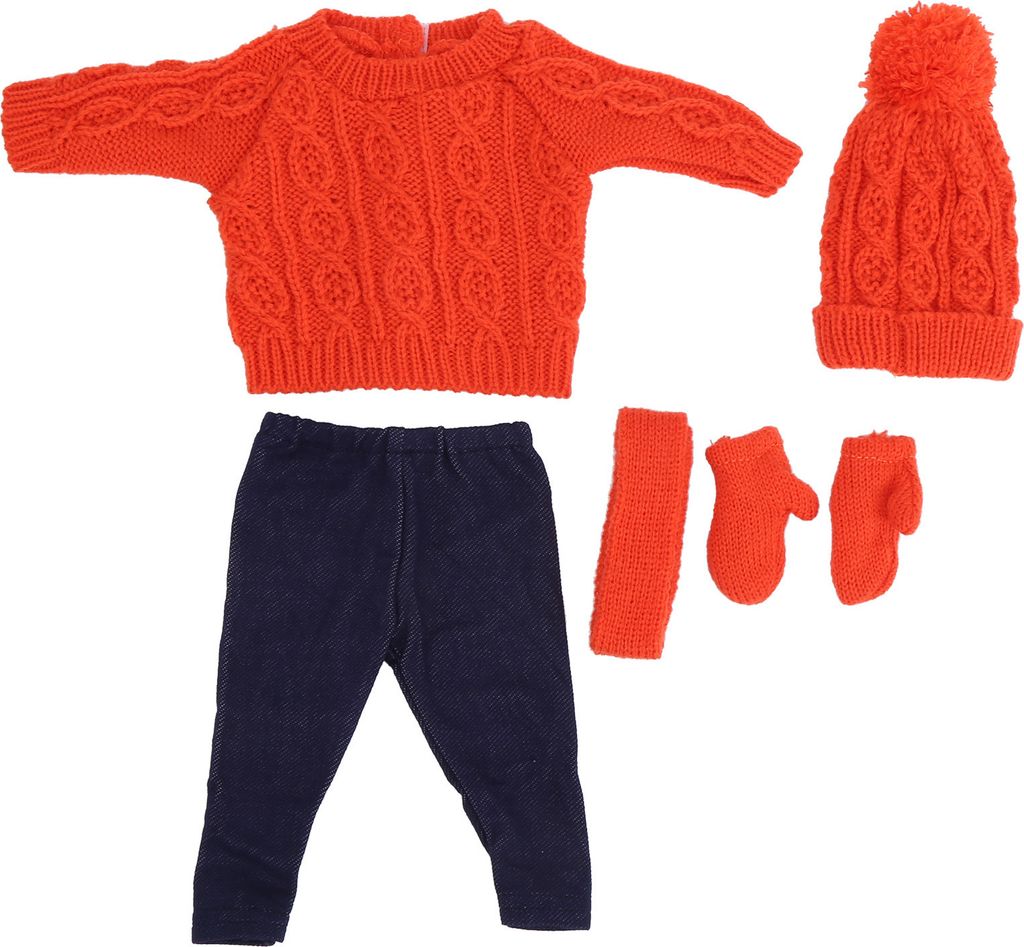 Puppenkleidung Pullover Hose Mütze Schal Handschuhe Produktbild 
