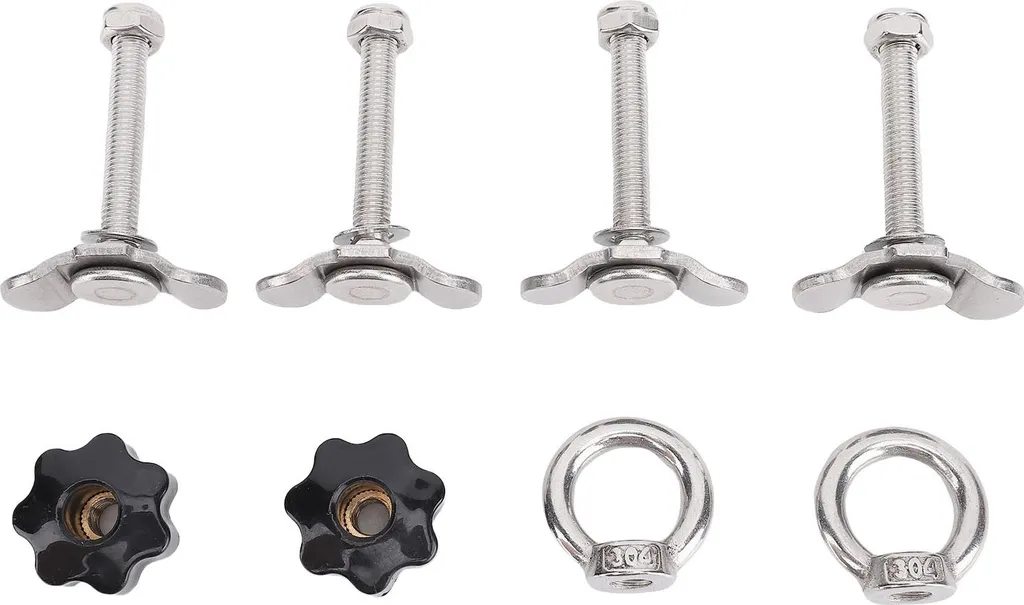 Fixation anti-corrosion pour rail de fret M8x60 en inox double embout