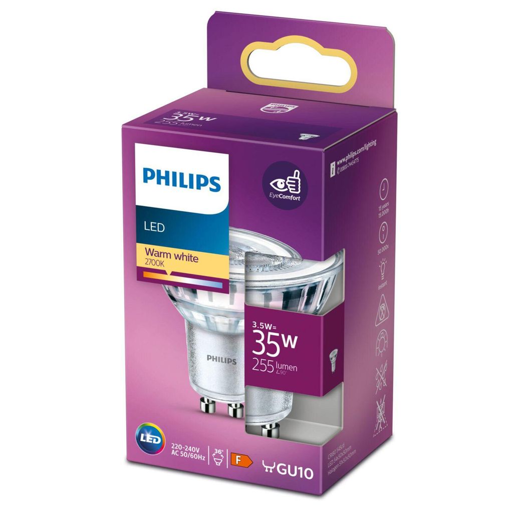 Philips LED LEDcla 35W GU10 WW ND 36D LED-Lampe, Farbe:Weiß Produktbild 
