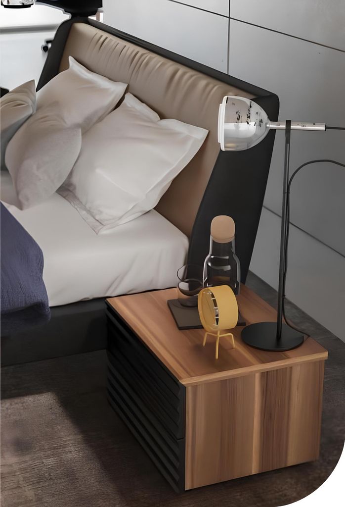 Schlafzimmer Set Bett 2x Nachttisch Komplette Möbel Betten Walnuss Natur