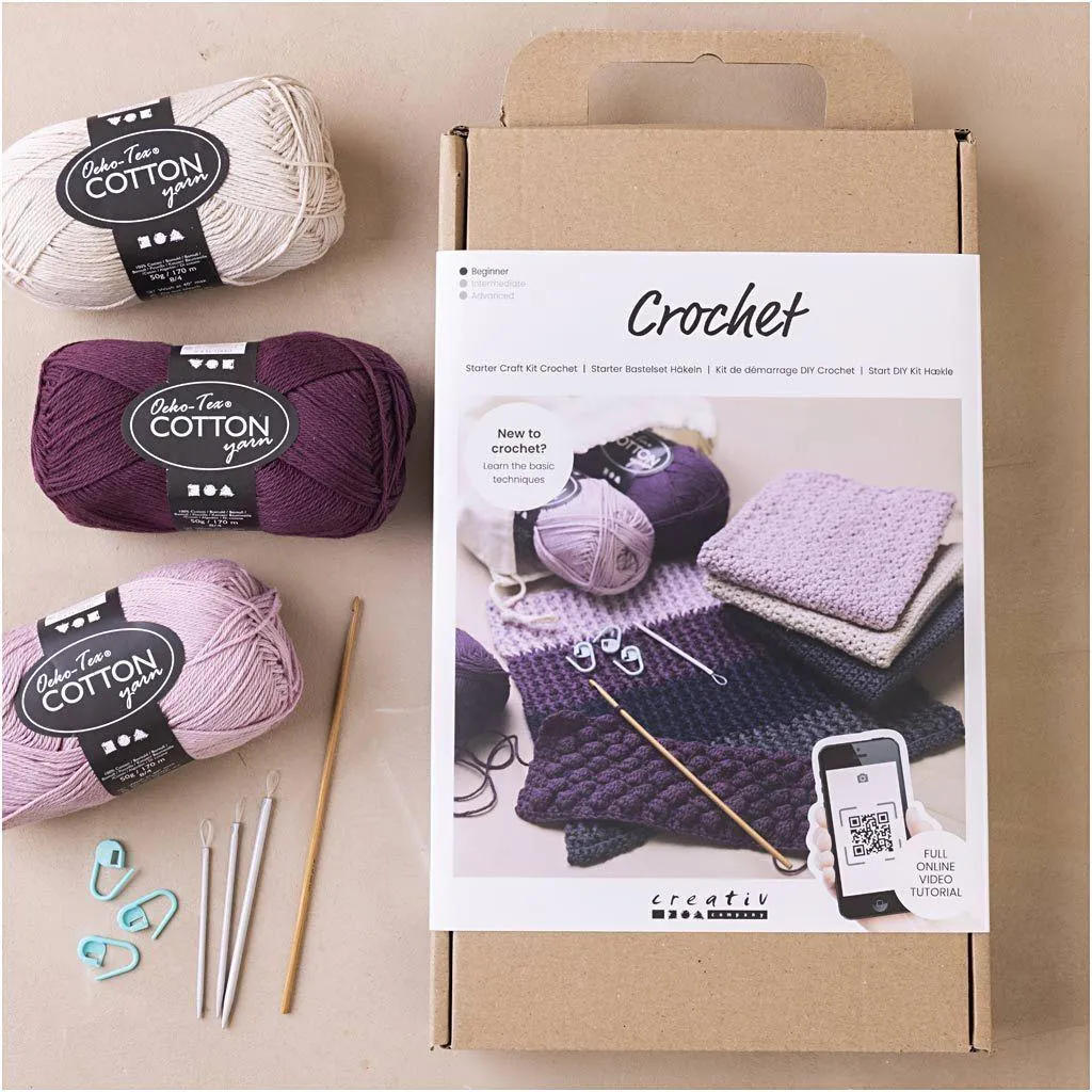Ensemble de départ Crochet : Coffret Créatif pour apprendre pas à pas - 8