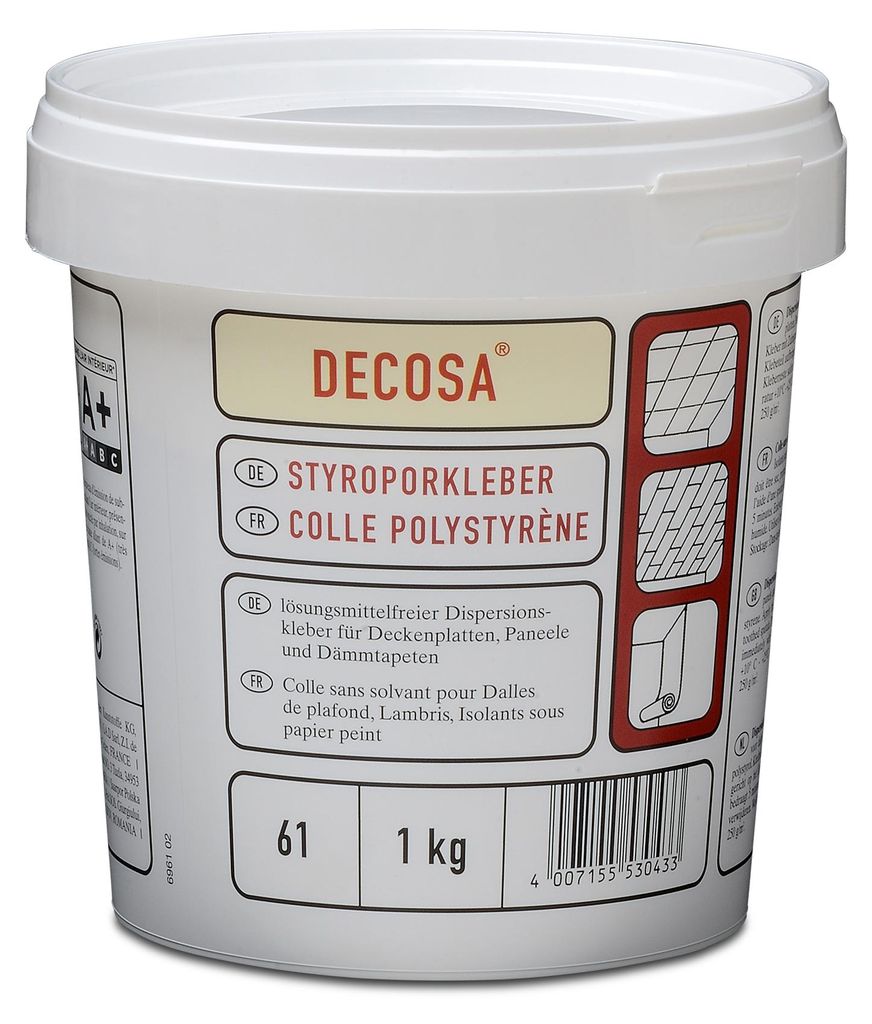 Decosa Styroporkleber, weiß, Eimer à 1 kg - 1 Eimer Produktbild 