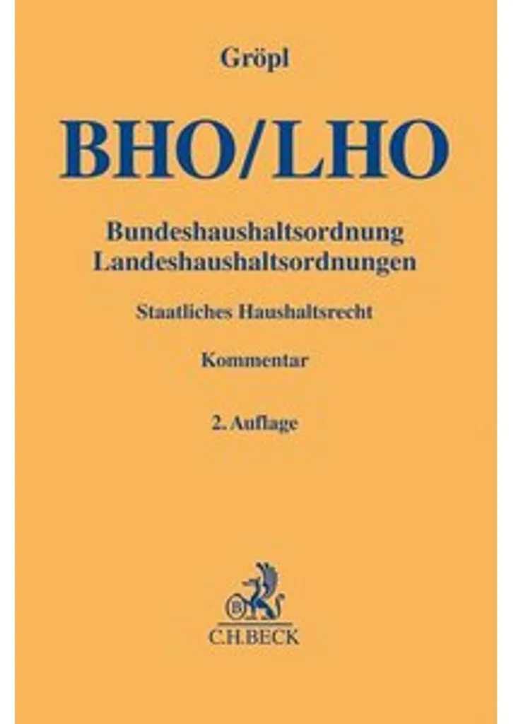 Livre Droit Public Allemand BHO LHO Code de la Gestion Budgétaire d'État