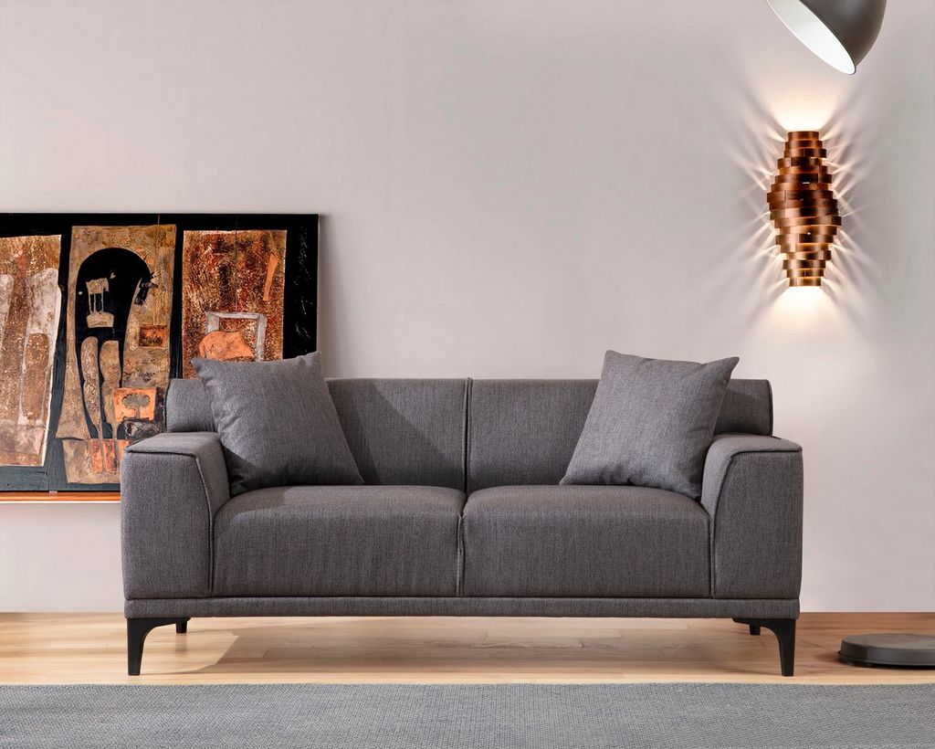 Hanah Home, Petra- ARE1525, Anthrazit, Schlafsofas, Rahmen: Buchenholz / Spanplatte