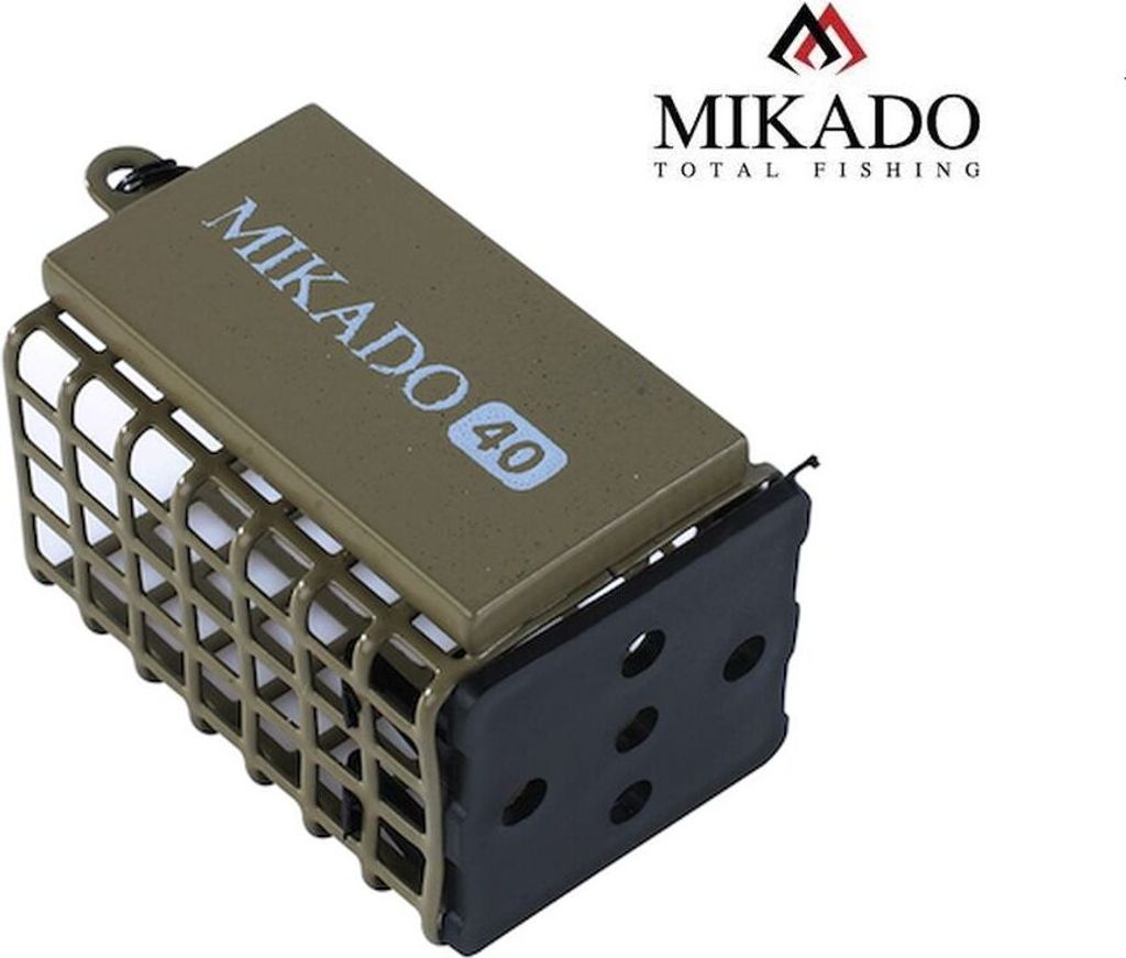 "MIKADO" eckiger Futterkorb 25x30x44mm Dark Olive Feeder With Bottom 40g