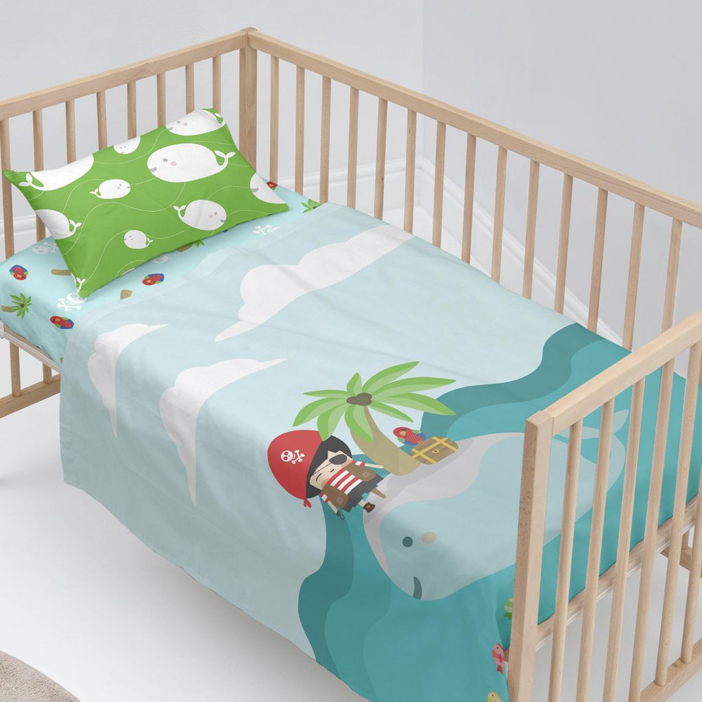 Pirata Oberlaken set kinderbett 2 teiliges 120x180 cm (Kinderbett) 100% Baumwolle Hergestellt in Europa