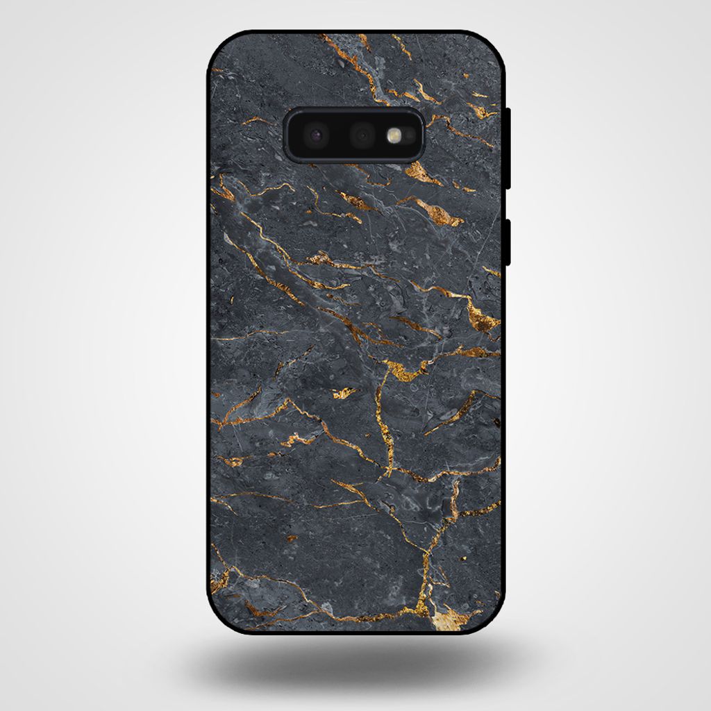 Smartphonica Telefon Fall für Samsung Galaxy S10E mit Marmor Druck - TPU zurück Abdeckung Fall Marmor Design - Gold Grau