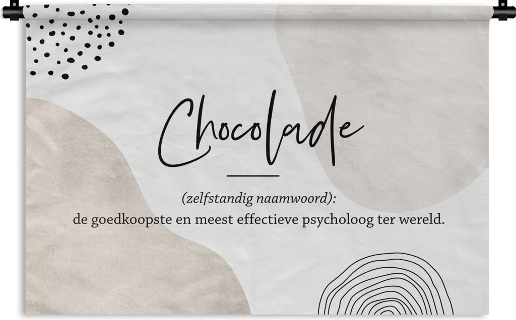 MuchoWow Wandteppich Wandbehang Sprichwörter - Schokolade - Zitate - Wörterbuch - Definition Schokolade 150x100 cm Tapisserie Dekoration Wandtu...