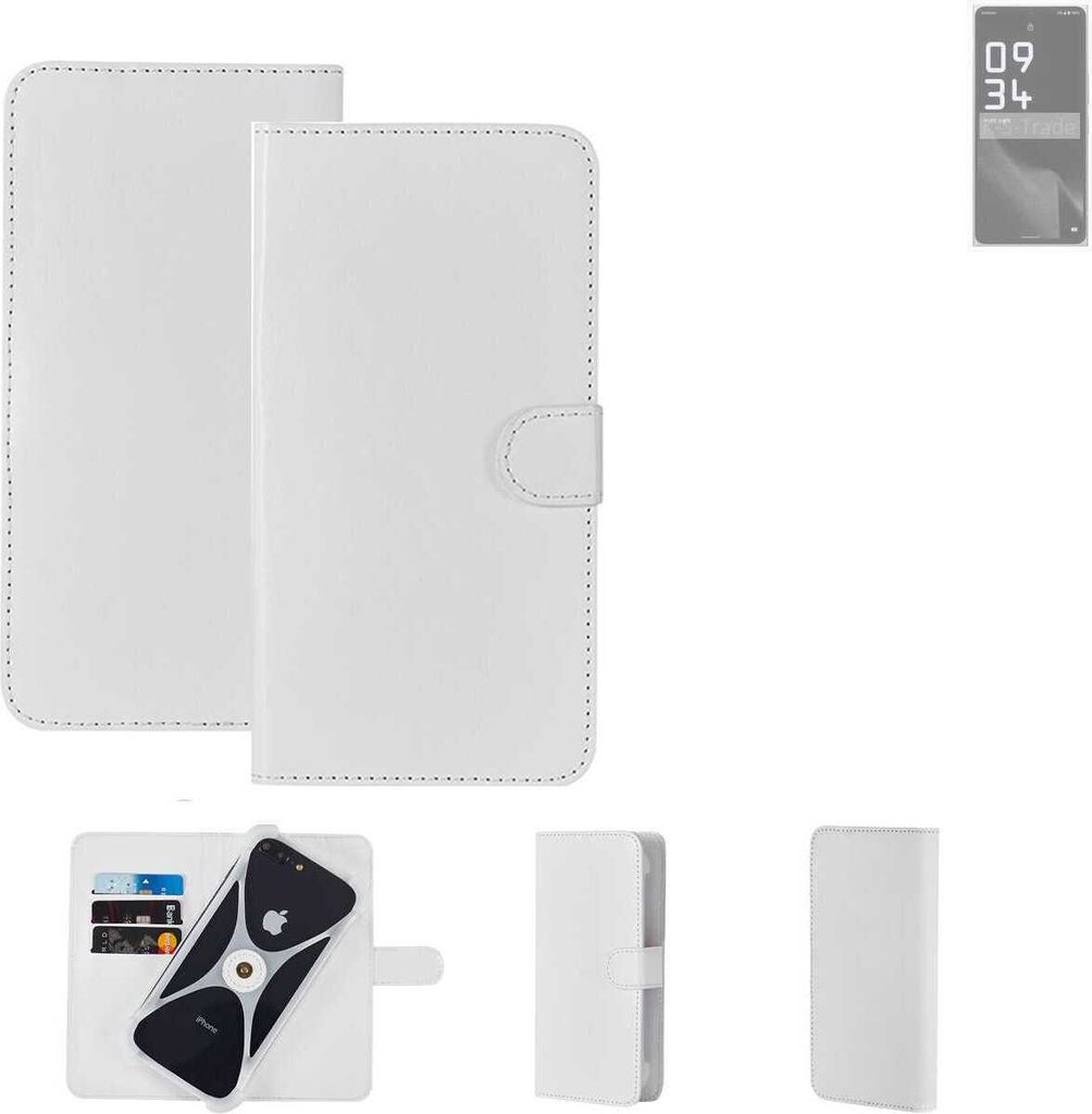 K-S-Trade Handy Hülle Schutz Hülle kompatibel mit Leica Leitz Phone 2 Cover Case Bookstyle Bumper weiß 1x
