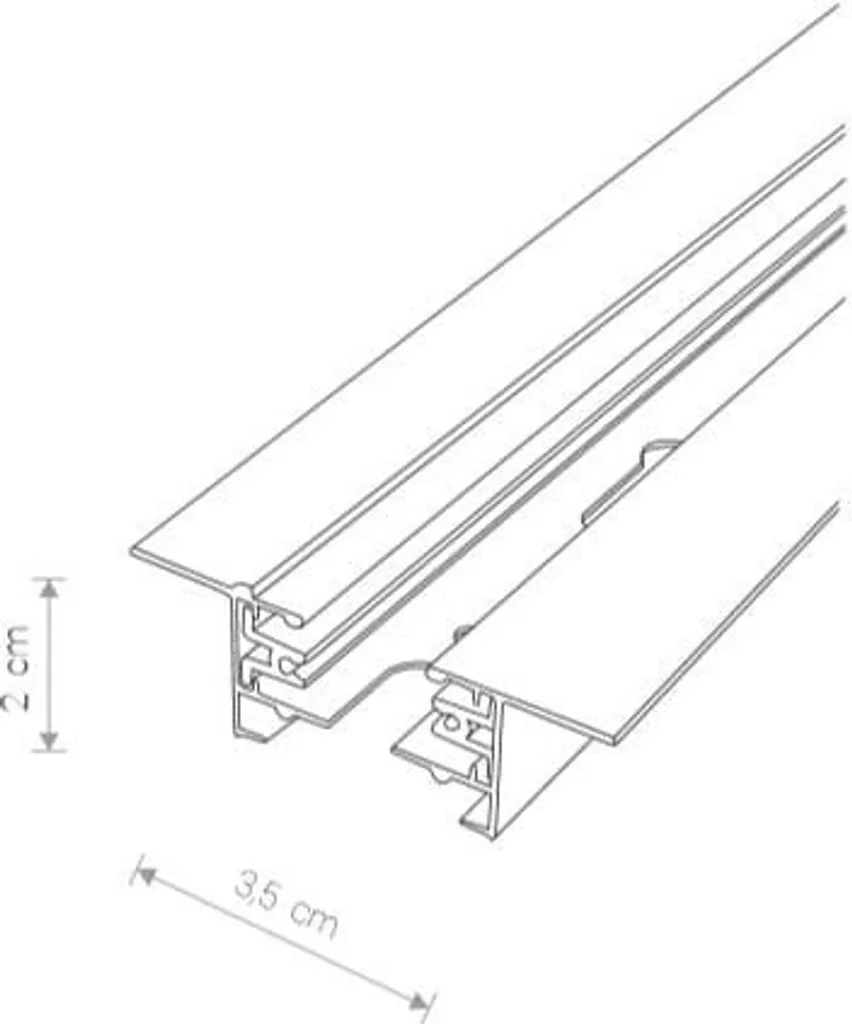 Barre Collectrice 2m Encastrable Monophasée Aluminium Noir TRACK 9015