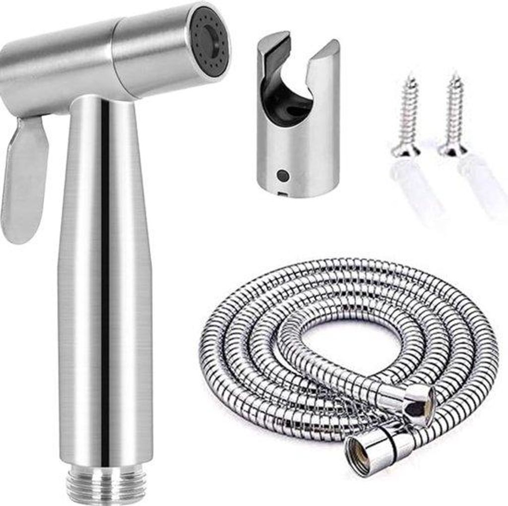 Handheld-Bidet - RVS-Zubehör - Multifunktions-Sprühkopf - Silber