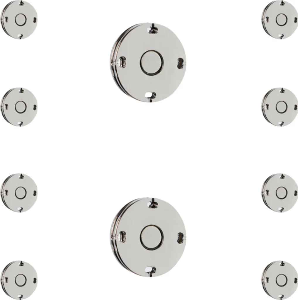 Trimming Shop 50 Bottoni A Pressione In Metallo Da 20 Mm, 4 Parti, Per Pelle, Giacche, Borse E Riparazioni, Colore Argento