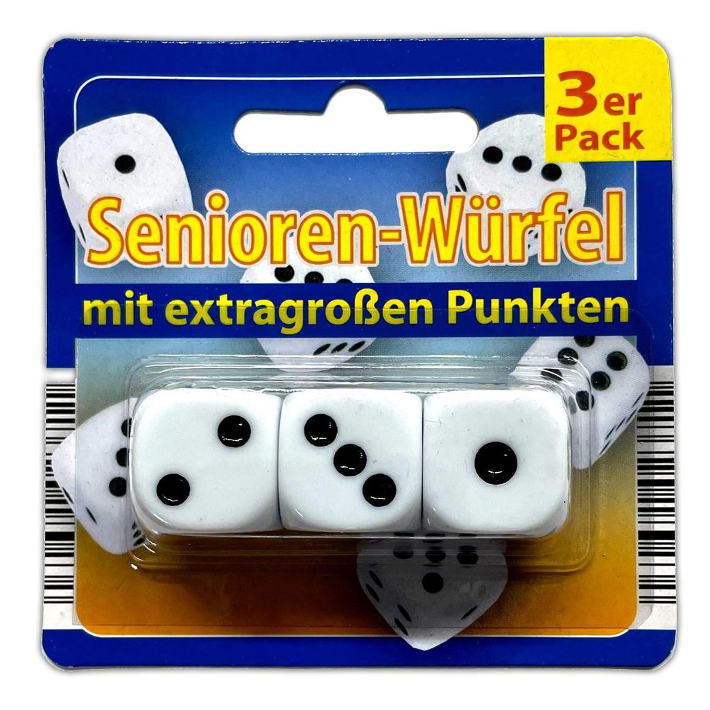 3 Stück XL Spielwürfel Augenwürfel Würfelspiel Große Würfel Produktbild 