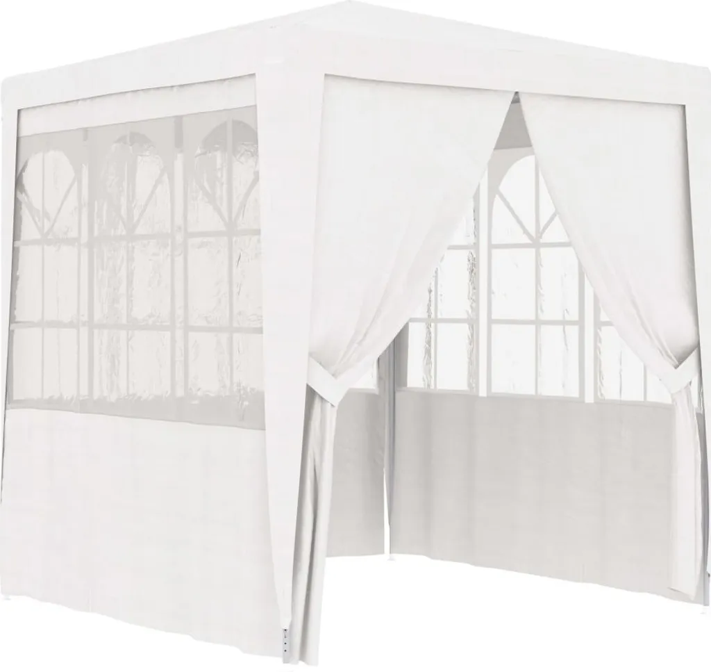 Gazebo Professionale 2x2 Bianco The Living Store con Pareti Laterali