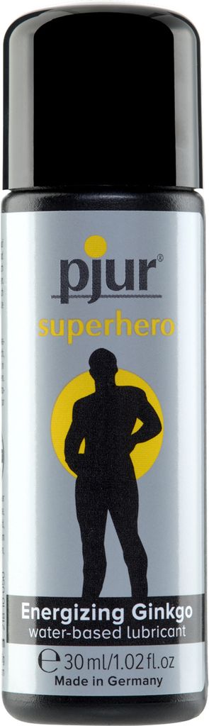 pjur superhero glide - Wasserbasiertes Gleitgel mit Ginkgo - wirkt kräftigend & stimulierend - für Männer, die mehr wollen (30ml)