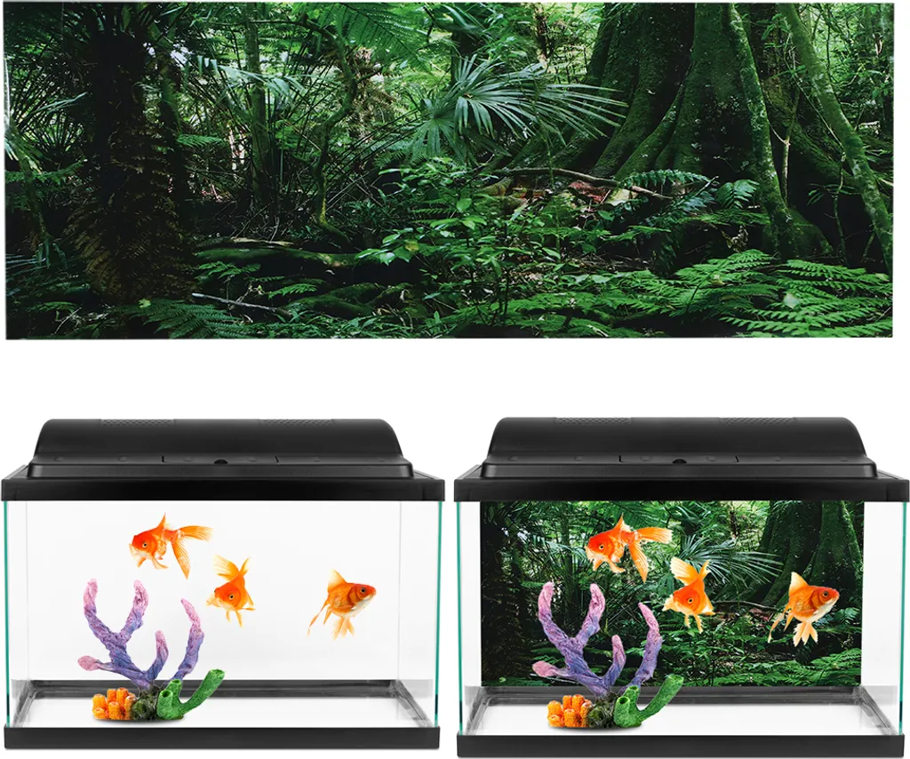 Poster Foresta Pluviale 122x46 cm per Terrario e Acquario in PVC Adesivo - 4