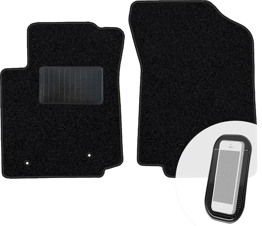 moto-MOLTICO tappetini anteriori auto velours tappetini auto nero set tappetini 2 pezzi adatto per Peugeot 108 2014-2021